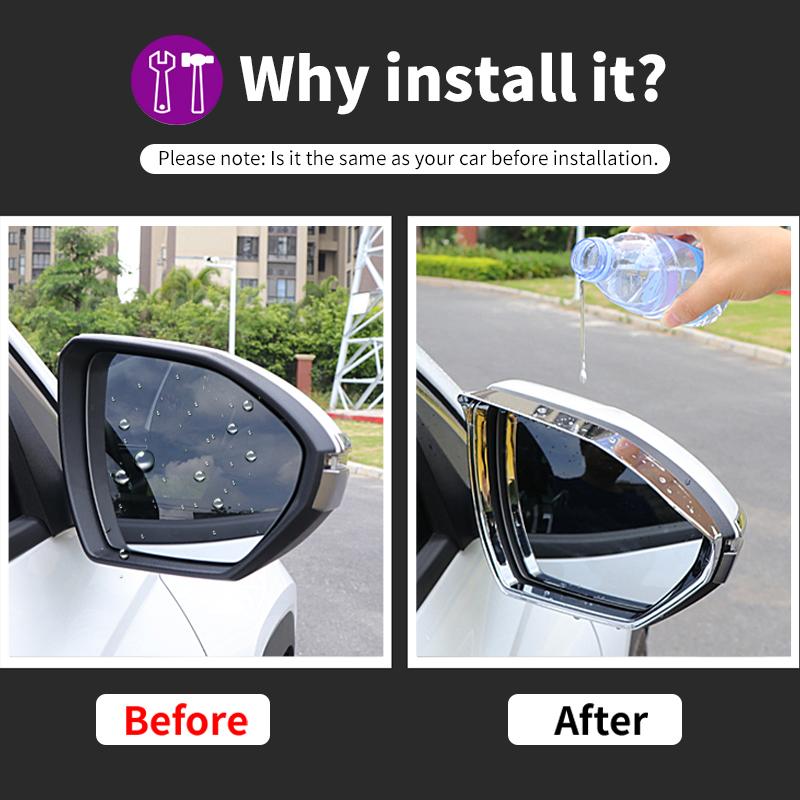 Pentru Hyundai Tucson NX4 2022 2023 ABS carbon oglindă retrovizoare mașină impermeabilă sprâncene ploaie protectoare ornamente