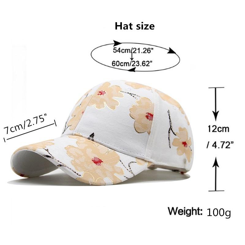 Hat Female Flower Pattern Cap Internet Celebrity Tide Outdoor Leisure Travel Sun Shade Baseball Cap