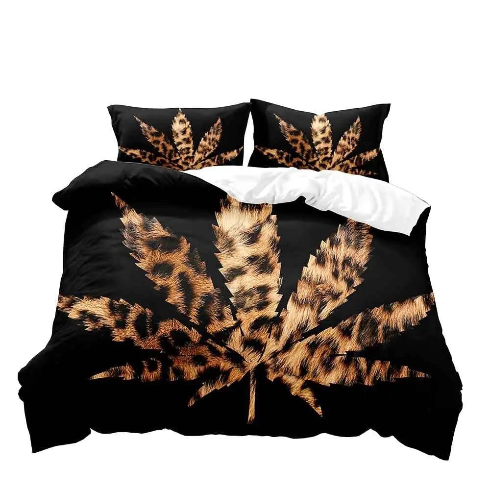 Luxury Leopard Duvet Cover Queen Bedding Sets, Black Comforter Quilt Cover, Cheetah Print Gifts for Men B