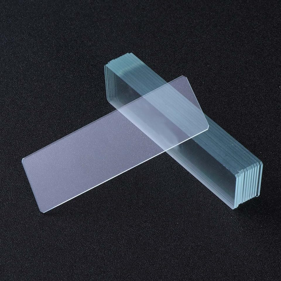Set of 12 Microscope Glass Precision Optical for Specimen Biological Science and Observation X X Cm Slides, Polished, Glass, Preparation, Education,
