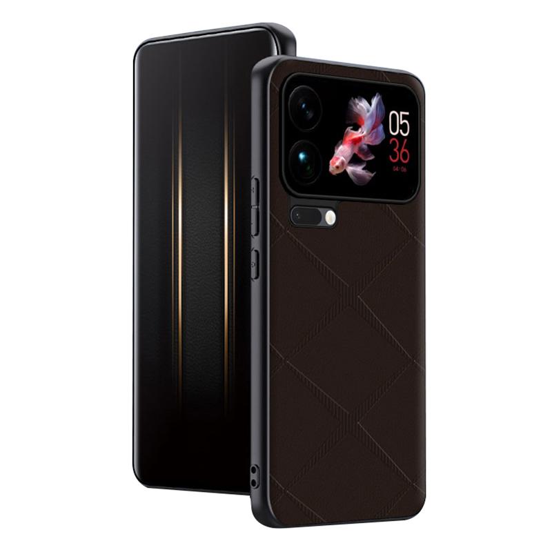 

For Xiaomi 17 Pro Case X-Patterned TPU PU Leather PC Anti-Drop Phone Cover