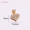 Charms For Jewelry Making,18K Gold Plated Inlaid Zircon Heart Shape Pendants DIY Fashion Jewelry Making Accessories