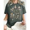 T-shirt da Donna con Stampa di Bellissimi Grappoli di Fiori Estate Oversize Manica Corta Girocollo Magliette in Cotone Y2K Top Sportivi Donna