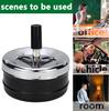 Cool Ashtray Stainless Steel Push Down Spinning Ashtray Self-Cleaning Ashtray With Lid Cover Ash Tray for Cigarette Smoking