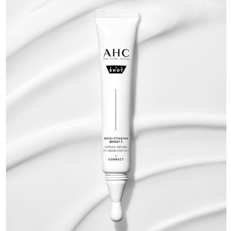 AHC Pro Shot Gluta Aktivierung Bright 3 Kapsel Infundierte Augencreme 30ml – Aufhellende Duale Augen- & Gesichtscreme
