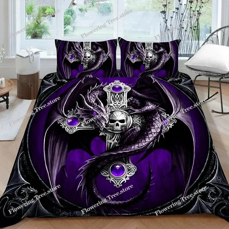 Hot Style Soft Bedding Set 3d Digital Skull Printing Duvet Cover Set with Zipper Single Twin Double Full Queen King