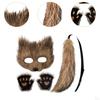 Animal Mask and Tail Set Long for Role Play Halloween Party Costume