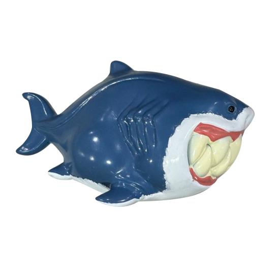 Great White Shark Ornament Resin Megalodon Shark Whale Figurine Cartoon Shark Tabletop Ornament for Nautical Theme Parties Collectors Kids A