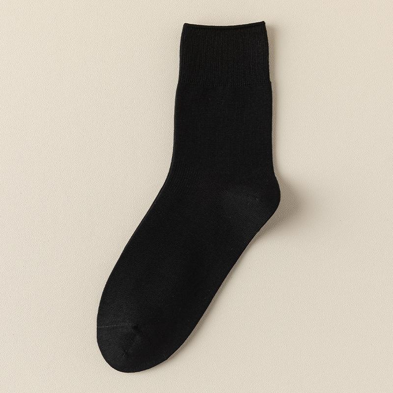 

Men Spring and Autumn Pure Cotton Deodorant Sweat Absorption Boneless Anti Pilling Loose Tube Socks 1 pair чорний