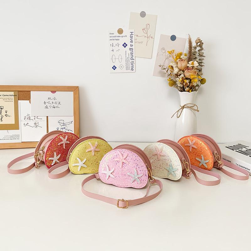 Sequin Kids Shell Mini Backpack Featuring Starfish Decoration Design Girls For