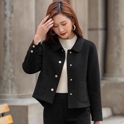 Women's Double-Faced Wool Short Coat: Slim Fit, Korean Style, Ideal for Spring, Autumn, and Winter