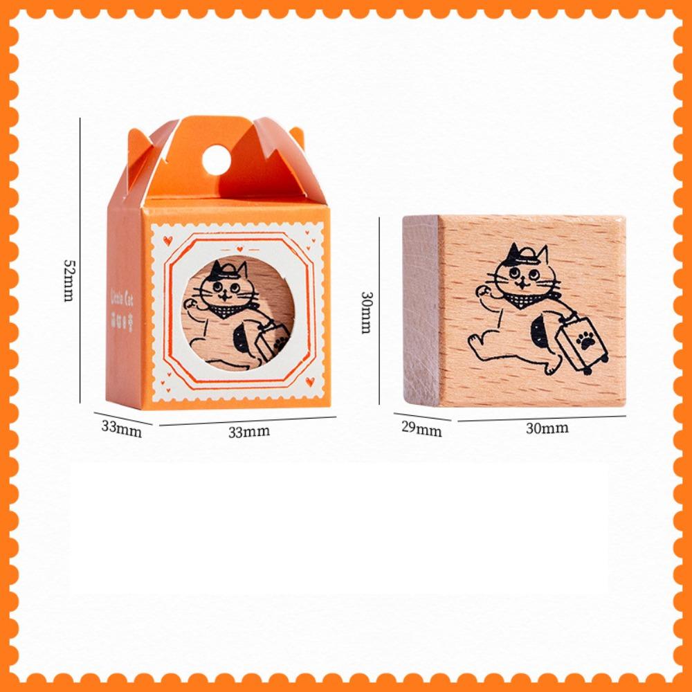 Cute Wooden Rubber Stamps Journal Decoration Stamps  For DIY Card Photo Album Diary Decor