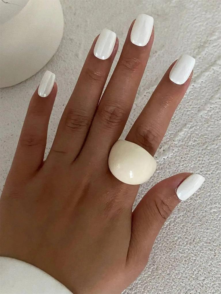 Ingemark Vintage Onregelmatige Gladde Hars Plastic Ringen voor Vrouwen Nieuwe Trend Boho Geometrische Vingerringen Esthetische Feest Sieraden