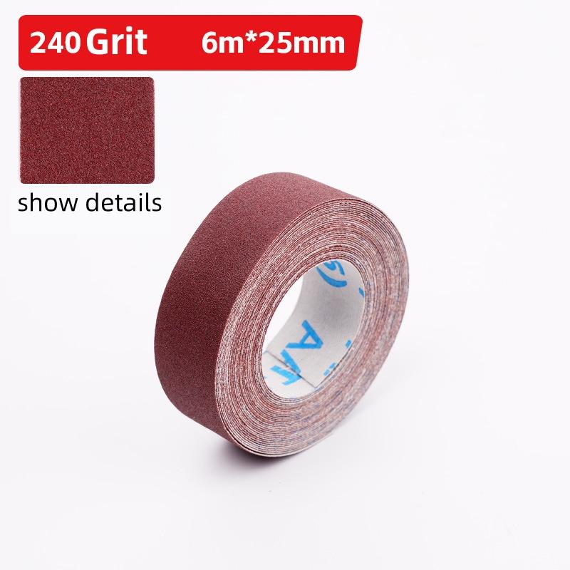 1-Inch Emery Cloth Roll (Continuous Sandpaper) – 6M Length, Suitable for Wood Sanding, Metal Polishing, Auto Detailing & Surface