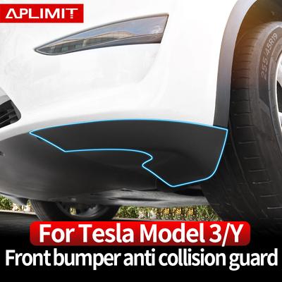 Car Front Bumper Anti-Collision Trim Strip For Tesla -2022 Model 3 Model Y Front Bar Protective Panel Decoration