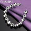 CHSHINE New 925 Sterling Silver 14mm Beaded Bracelet For Women Wedding Party Fashion Charm Jewelry