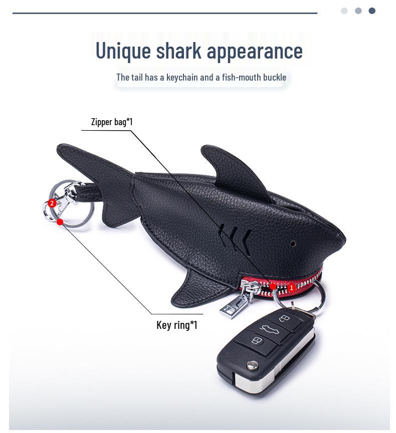 Creative Leather Shark Key Case & Pendant