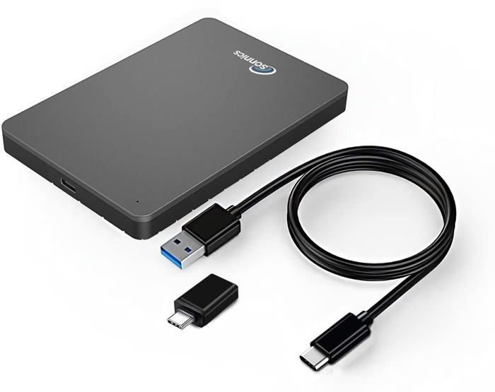 Disque dur externe - sonnics - 1 to - usb 3.1 - ultra mince - compatible pc/mac/console