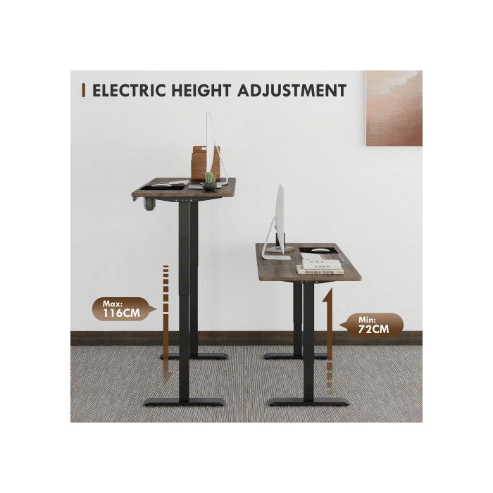 Bureau électrique - MUVOE - 140x70 cm - Hauteur réglable 72-116 cm - Design moderne - Capacité 70 kg