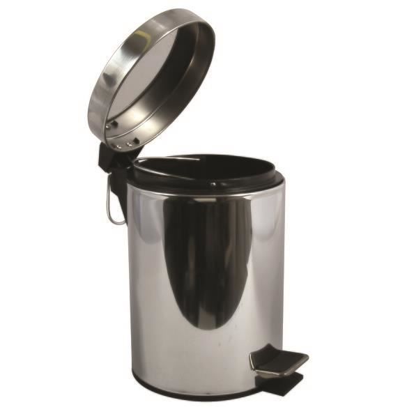 Msv poubelle à pédale inox 5l miroir