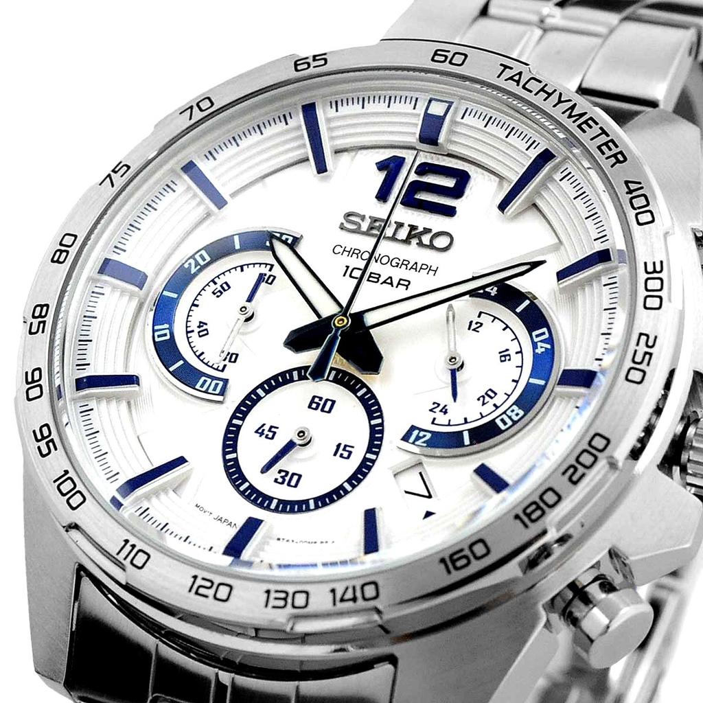 SEIKO SSB343P1 Overseas Quartz Watch, Model, Chronograph, Business, Casual, Sports, Men's