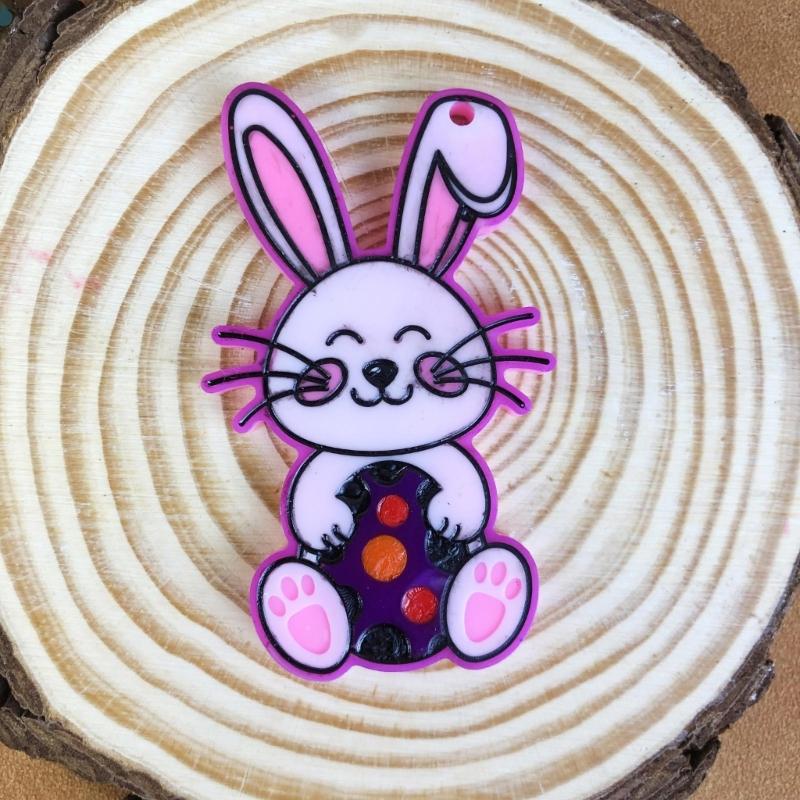 Niedlicher Osterhase Schlüsselanhänger Silikonform Individualisierter Hasen Schlüsselanhänger Resinform Großartig für DIY-Projekte zum Osterthema