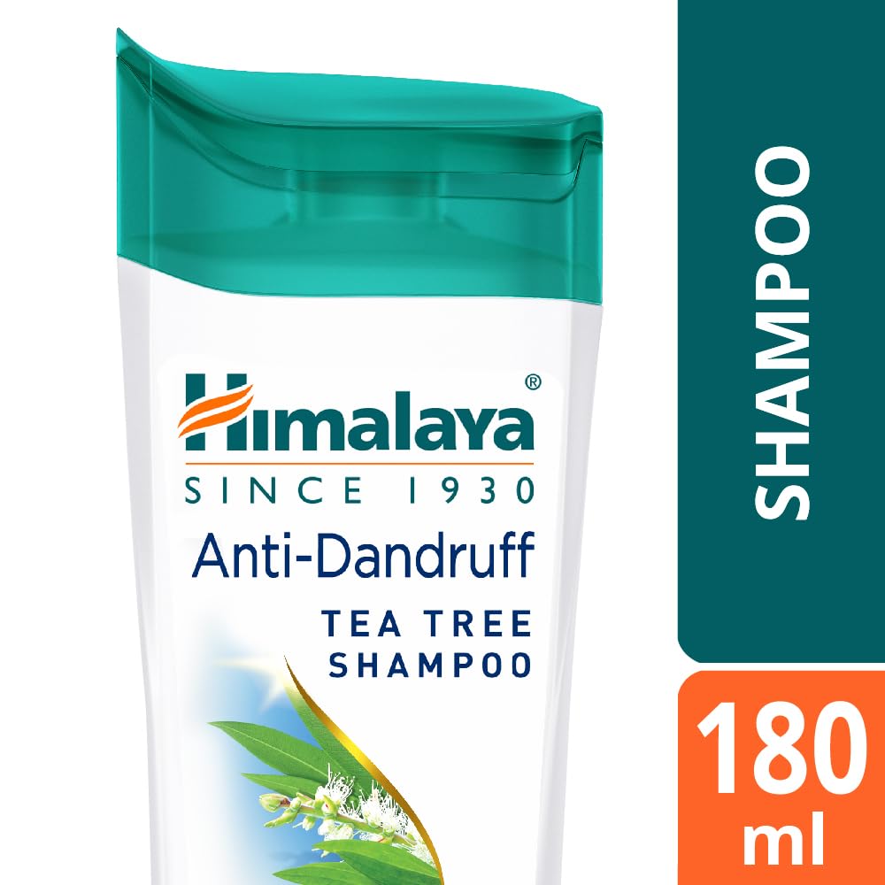 Himalaya Anti-Dandruff Tea Tree Shampoo 180 ML, Soothes Scalp & Nourishes Hair, with Tea Tree Oil and Aloe Vera, for Men and Women