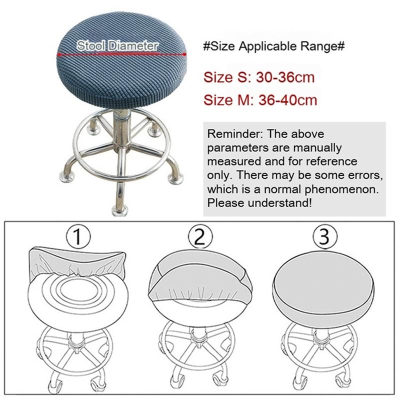 Super Soft Round Stool Cover Chairs Elastic Chair Cushion Cover Removable Furniture Protector for Restaurant Dining Use YT005