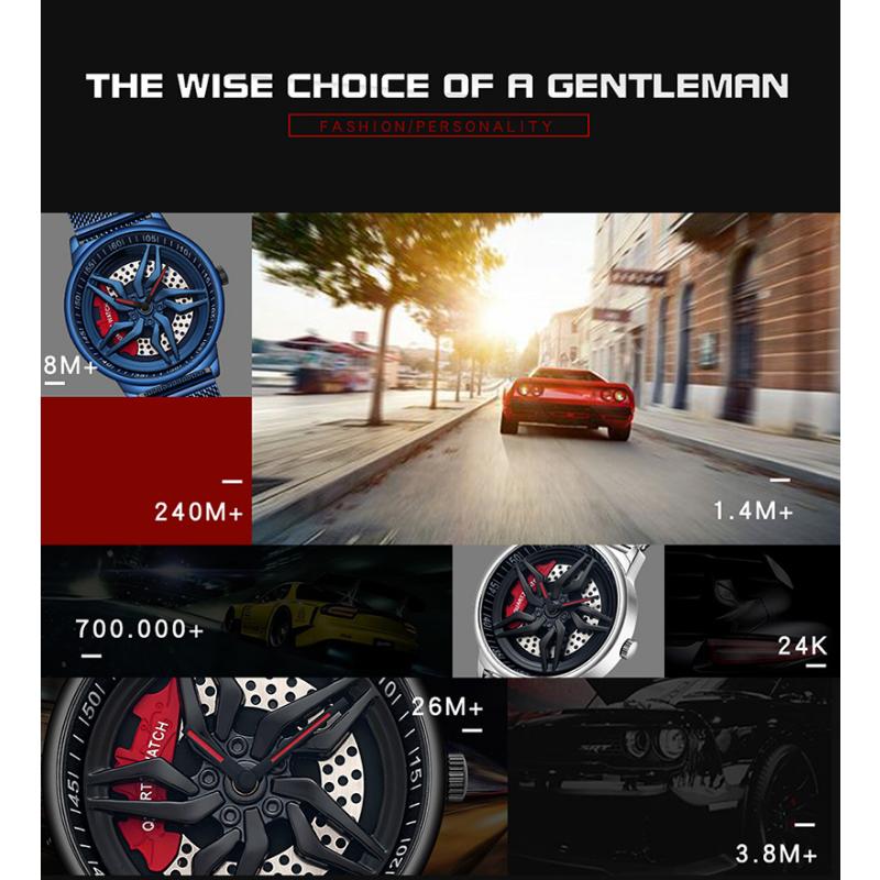 Personalitate Cool Barbat Menyuri Ceas Stereo Rotire Cadran Casual Reteaua Impermeabil Cu