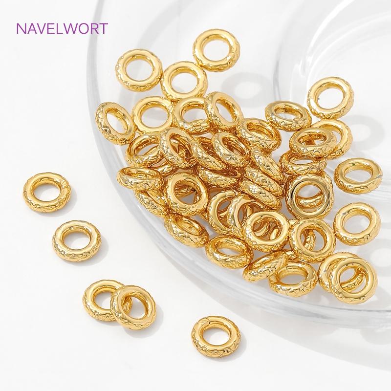 6.5mm*1.6mm 18K Gold Plated Brass Flat Spacer Beads For DIY Necklace Bracelet Making,Separators For Beads,Supplies For Jewelry