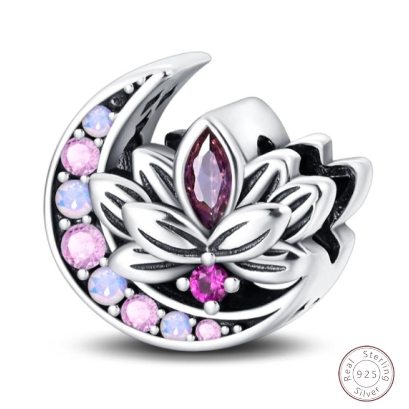 Copper Purple Classic Retro Heart Lotus Angel Shape Pattern Charms Beads Fit 3Mm Original Bracelet Diy Jewelry Gift