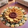 Floral Patterned Bathroom Diatomaceous Earth Absorbent Quick Sunflower Area Rug 3D Dry Plush Floor Decoration