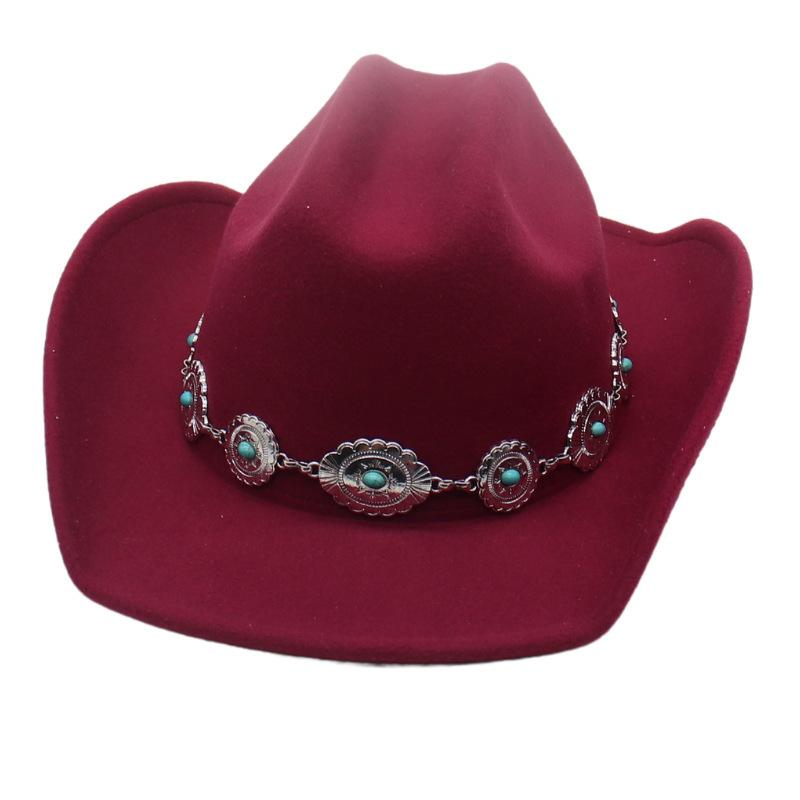 New One-Word Top Wide-Brimmed Denim Hat, Hot-Selling National European, American And Western Hat, Men'S And Women'S Fashion High-End Top Hat
