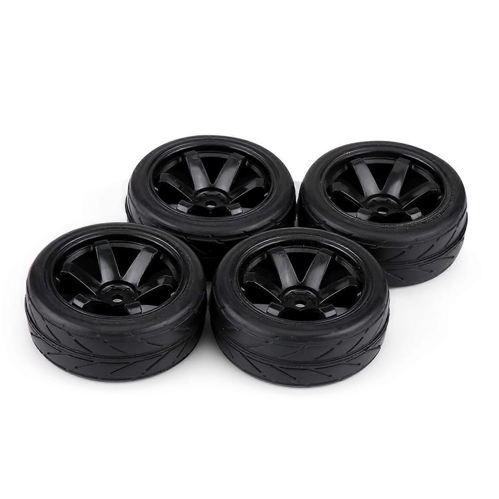 4pcs Set Tires Rubber Tyre Racing Off road Vehicle Wheel Rim for RC 1:10 Car Part (6 Holes)