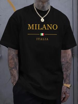 T-shirt Estiva Oversize da Uomo in 100% Cotone Stile Italiano Da Milano Comoda Moda Manica Corta Street Wear