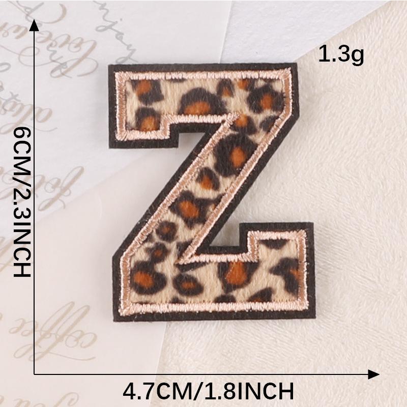 Embroidery Label Leopard Print English Alphabet Cloth Label Clothes And Hats Hand Account Diy Patch Accessories Embroidery Stickers Cloth Stickers