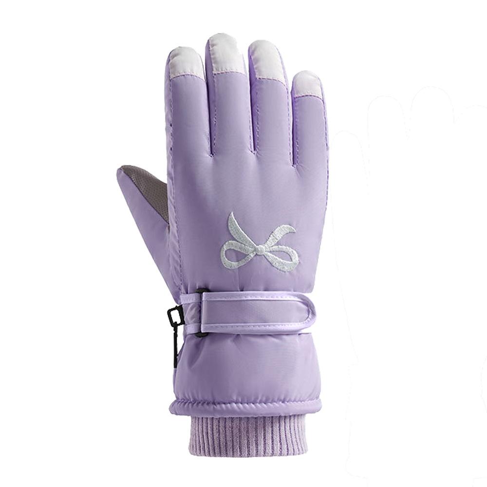 Winter Ski Gloves Plus Velvet Thickened Women's Outdoor Cycling Windproof Water Splashing and Anti Slip Touch Screen Warm Gloves
