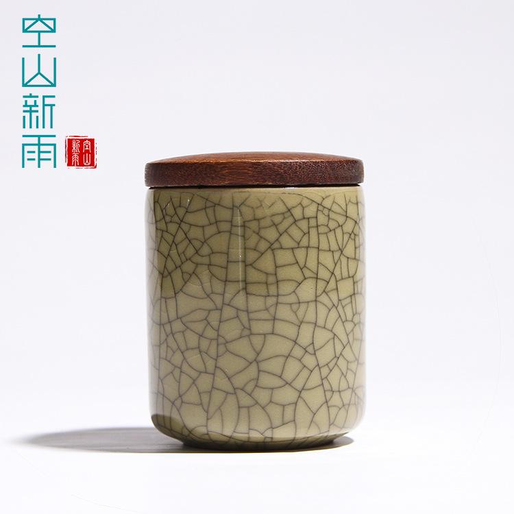 

Креативная керамическая банка для хранения с трещинами и деревянной крышкой, портативная мини-банка, дорожная герметичная коробка для хранения, банка для рукоделия, подарок, украшение для дома