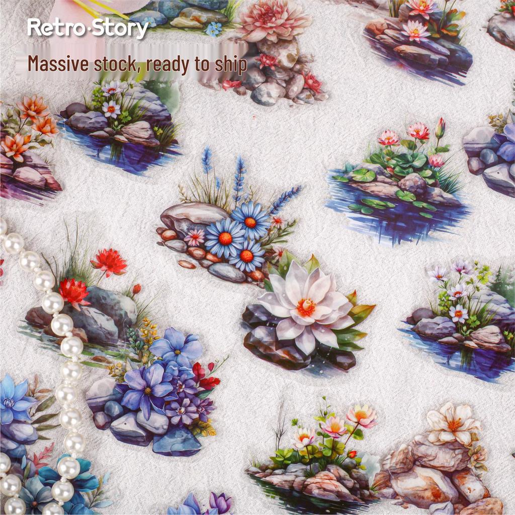 Retro Körner & Blumen Journal Aufkleber: 6 Stile für Collagen & Dekoration