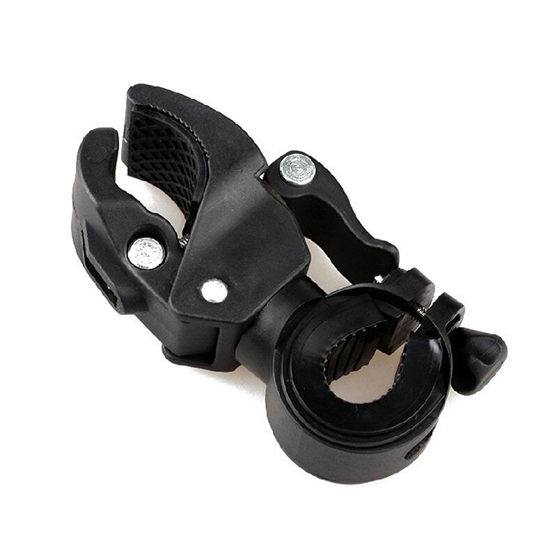 

Universal 90/360 Degree Rotating Bike Bicycle Handlebar LED Flashlight Torch Mount Clamp Clip Holder Grip Bracket (Black)