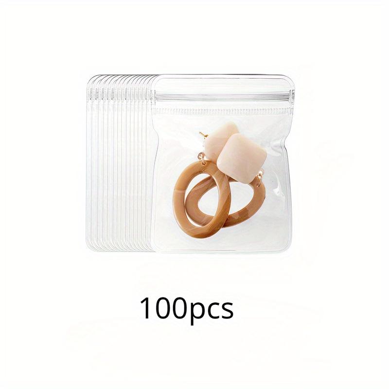 

100 шт. прозрачных пакетов для ювелирных изделий с возможностью повторного запечатывания, самозаклеивающиеся пакеты на молнии против старения, практичные и удобные решения для хранения и организации ювелирных изделий 100pcs