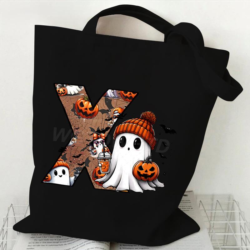 26 Letters Personalized Printing Trend Handbag Commuter Shoulder Bag Canvas Bag