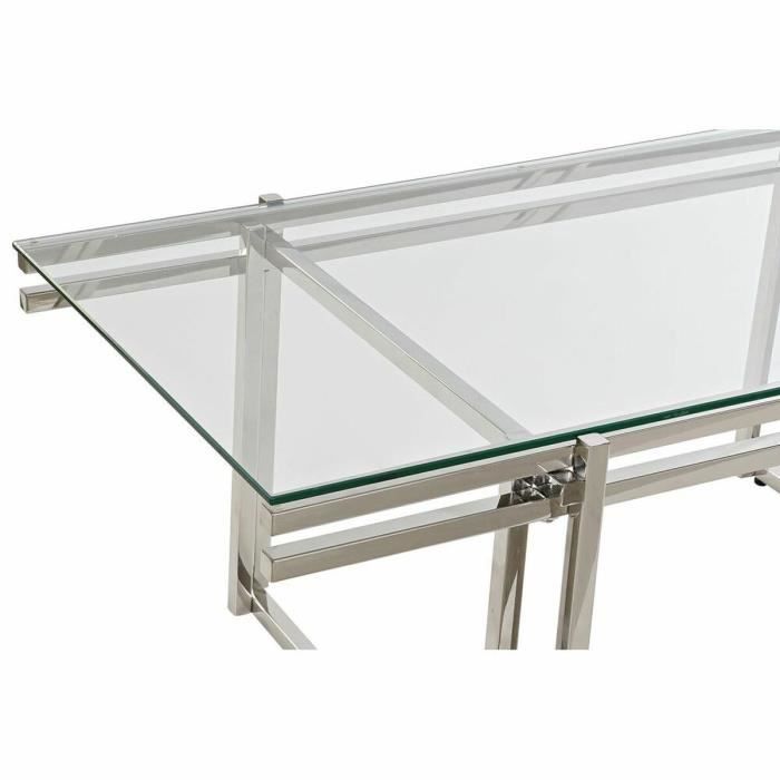 Table Basse - Marque - Blanc - Verre - 120 Cm
