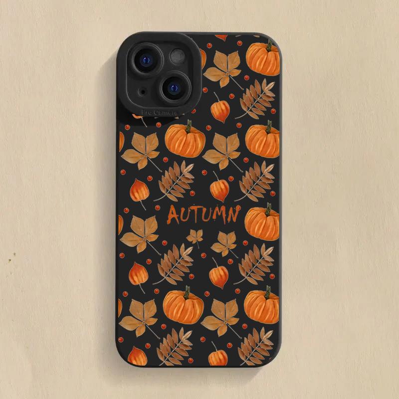 Retro Vzor Javorového Listu Pouzdro na Telefon Pro iPhone 16 Pro Max 15 14 13 12 11 7 8 Plus 16E XR X XS SE Nárazuvzdorný Silikonový Měkký Kryt