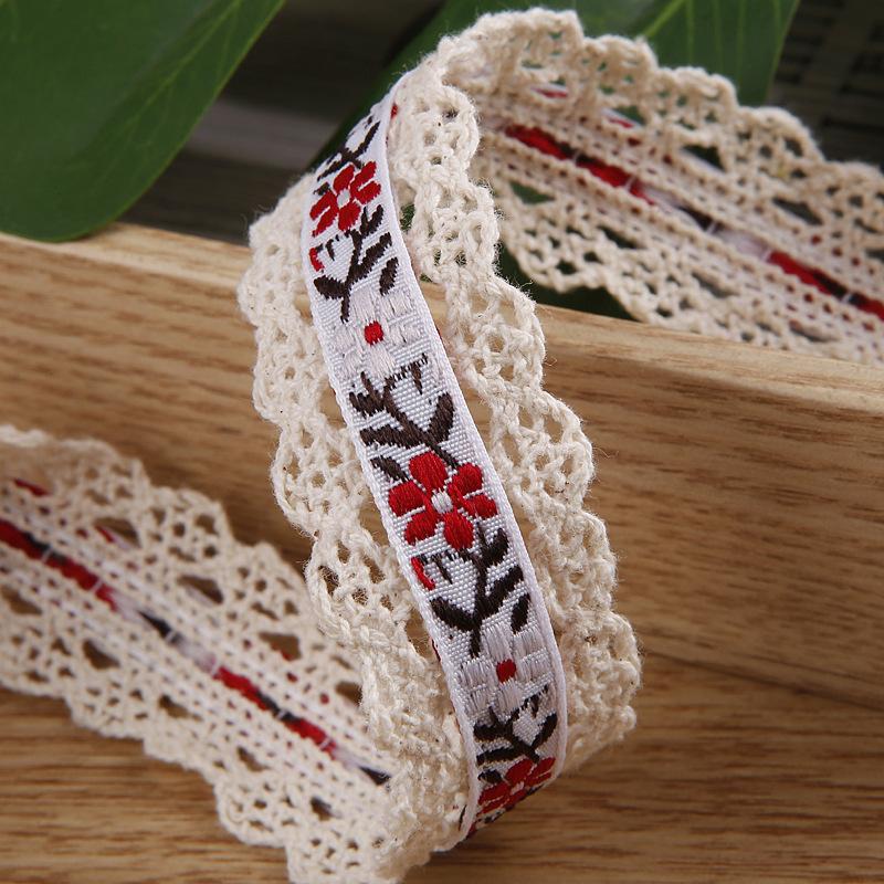 10 Yards 25mm Blumenherz Besticktes Spitzenband mit Wellenkante für Kleidung Nähen DIY Haarschleifen Hut Dekoration Bastelzubehör