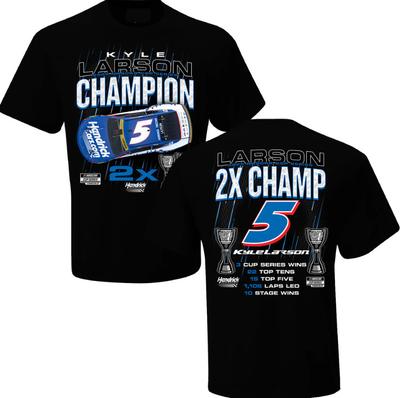 Kyle Larsonn Nascar 2X Championship Stats T-Shirt 2026 Reprint