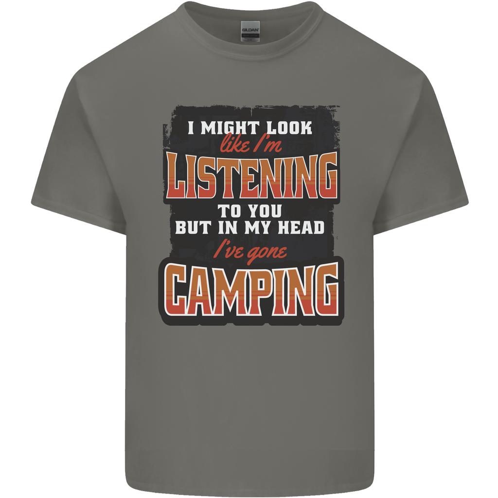 In My Head Ive Gone Camping Funny Unisexs Light Cotton TShirt