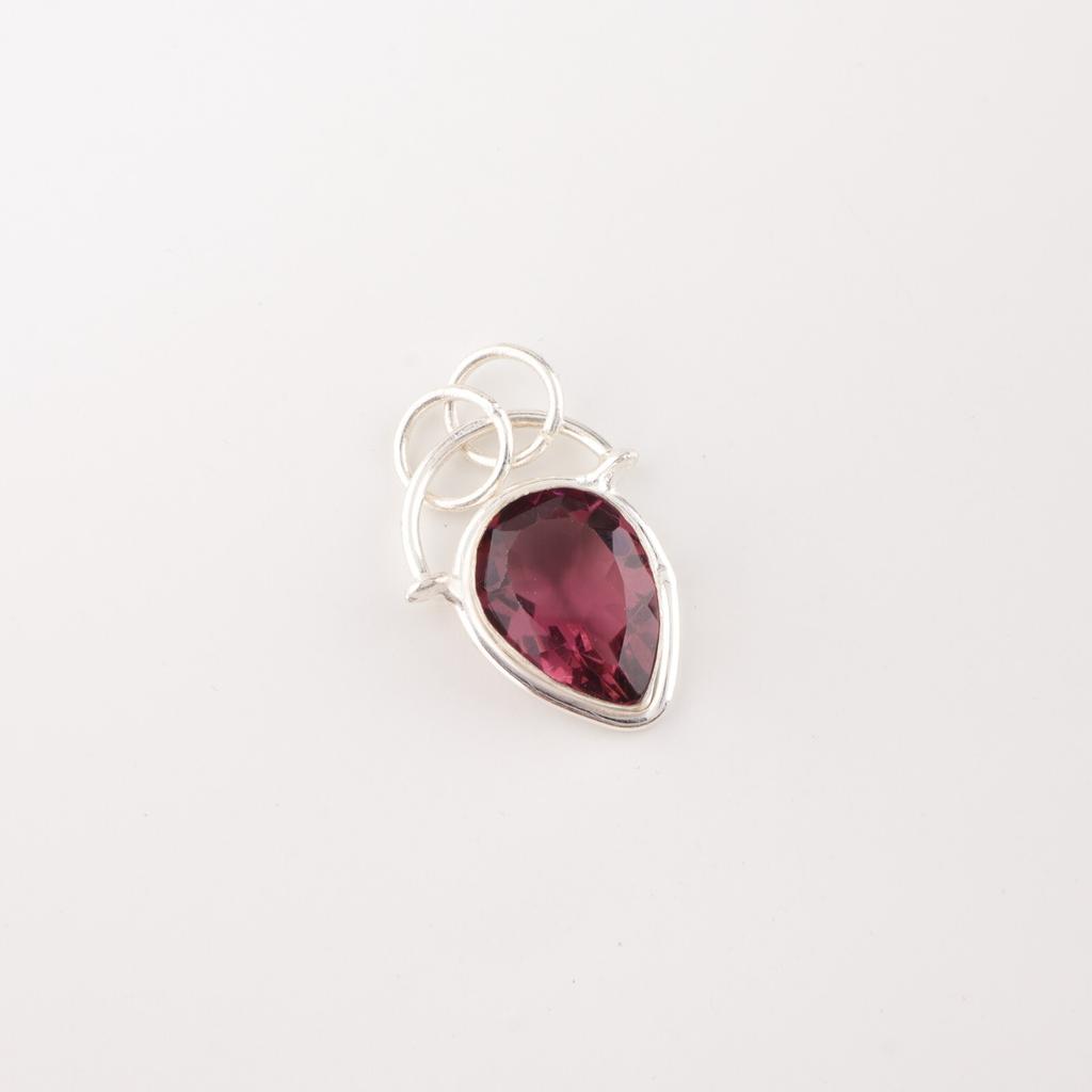 Rhodolite Gemstone 925 Sterling Silver Jewelry Handcrafted Pendant Gift For Mom PP-56-9