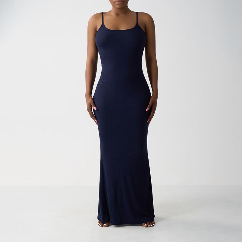 European & American Summer Slim Modal Ribbed Camisole Dress: Women's Socialite Style