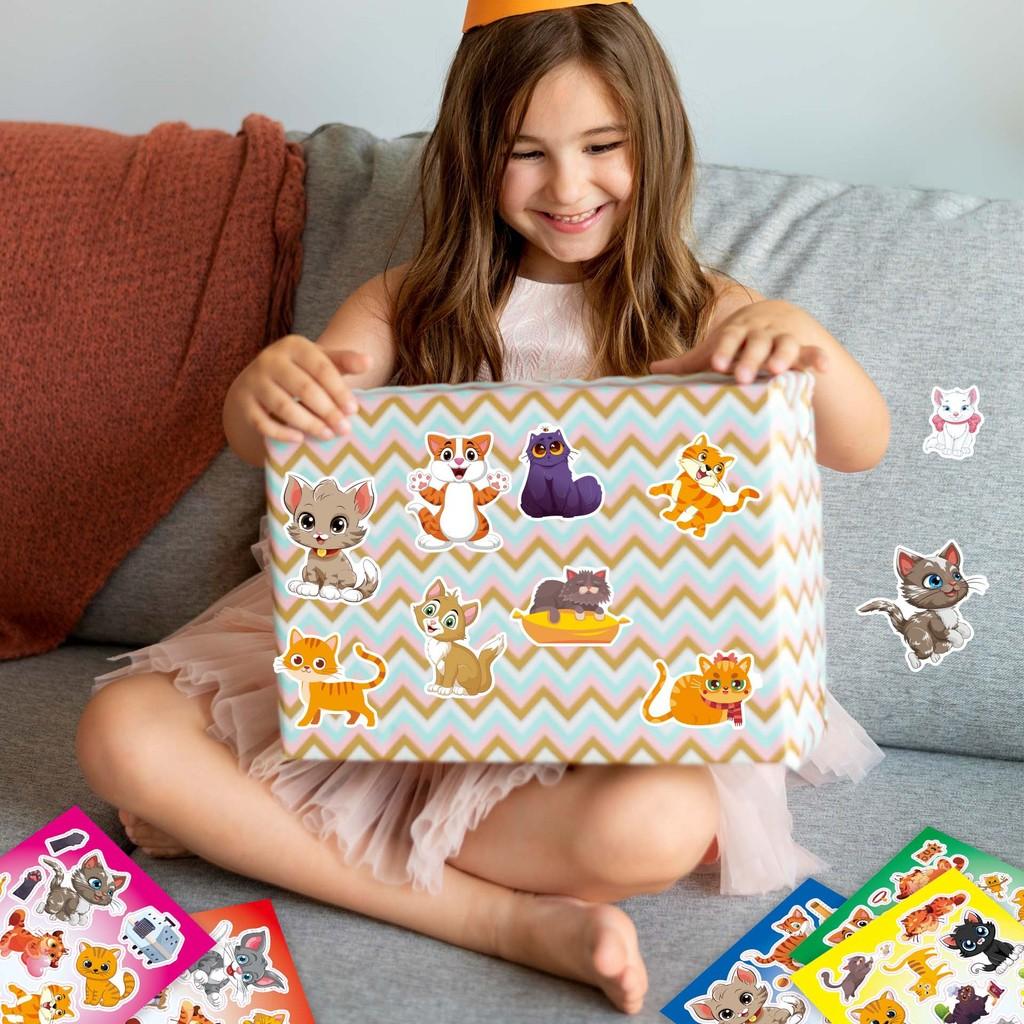 Adorable Cartoon Zoo Cat Puzzle Interactive Diy Stickers For Kids Fun Activities